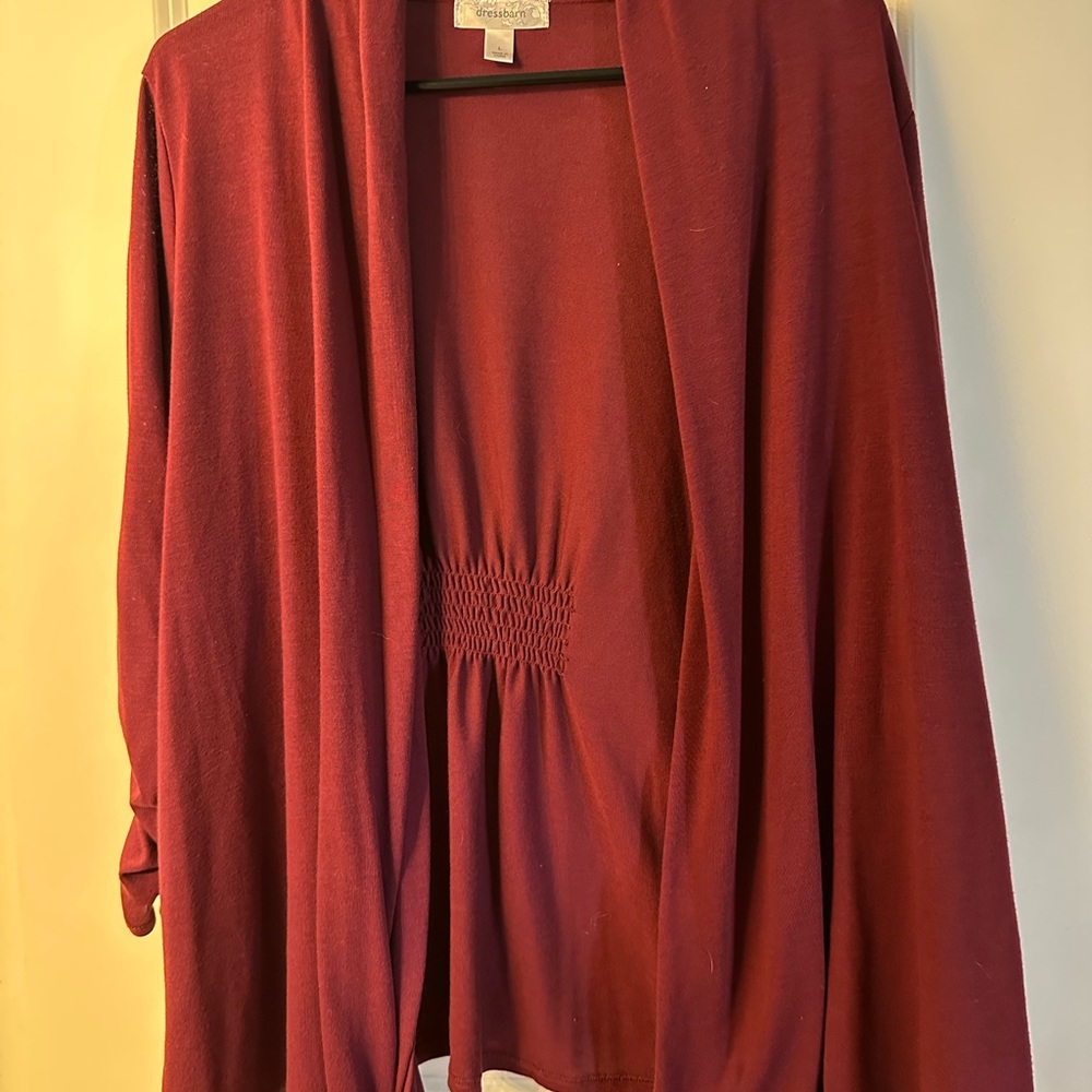 Dressbarn Deep Red Cardigan